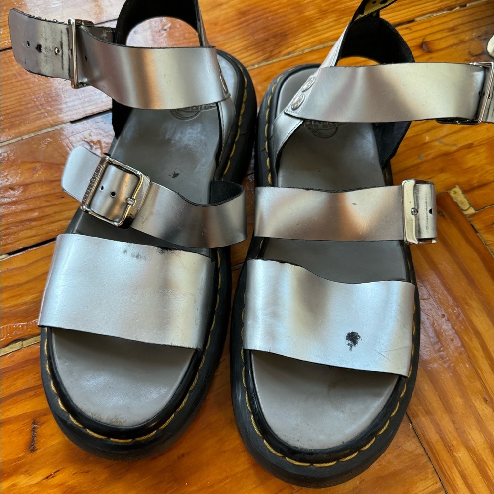 Dr Martens silver sandals